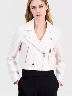 NWT Anne Klain Faux Leather Moto Jacket